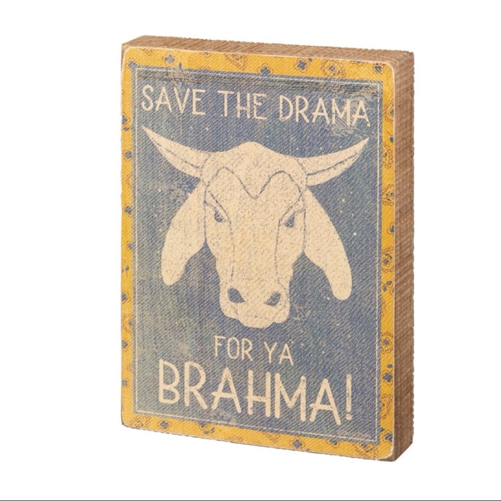 Wood Sign Wall Art Brahma Cow Western Decor Ranch
